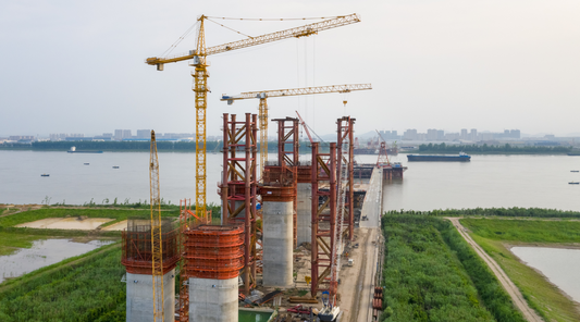 construction site with a caisson foundation
