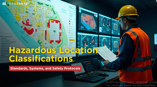 worker reviewing hazardous location map