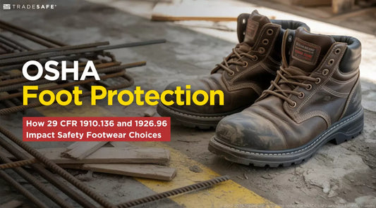 steel toe boots on a construction site