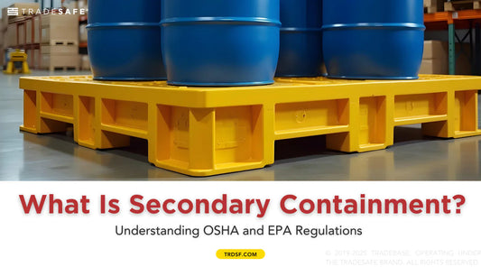 hazmat drums on a spill pallet