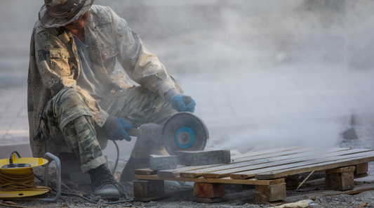 worker doing stone fabrication
