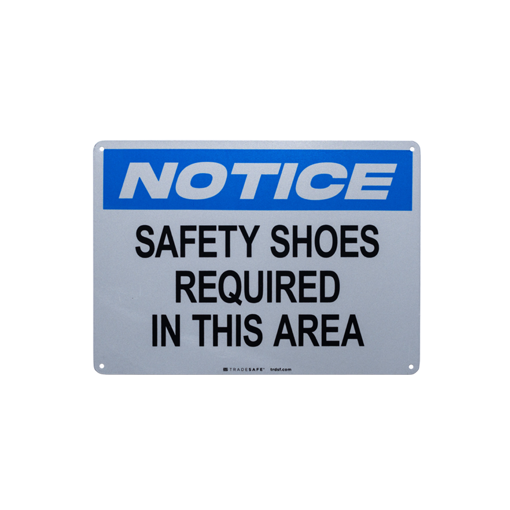 safety shoes required notice sign