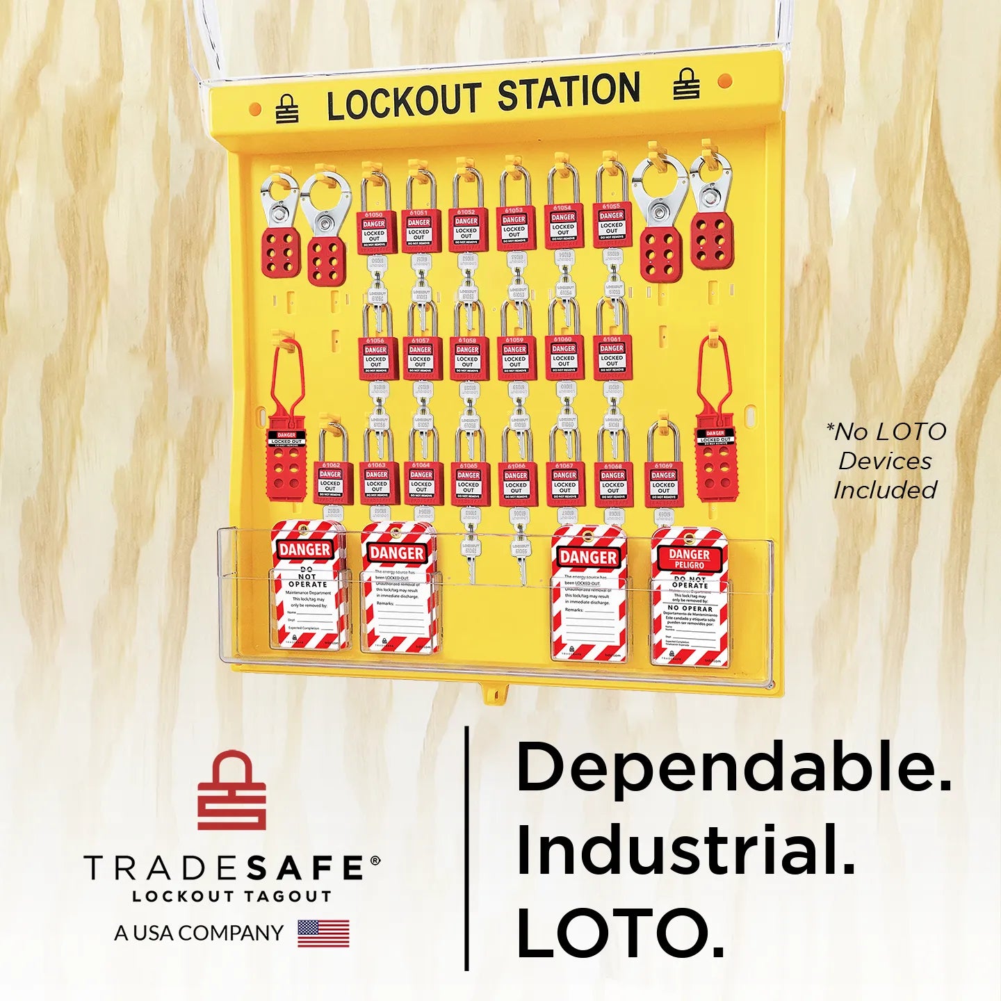 loto kit station with devices