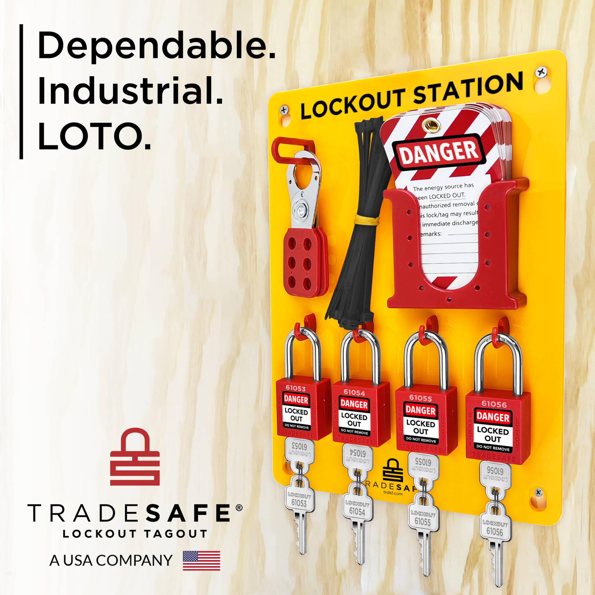 tradesafe: dependable. industrial. loto.