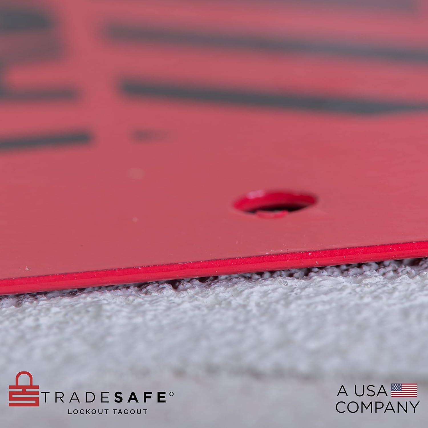 loto padlock station close up view of its thickness