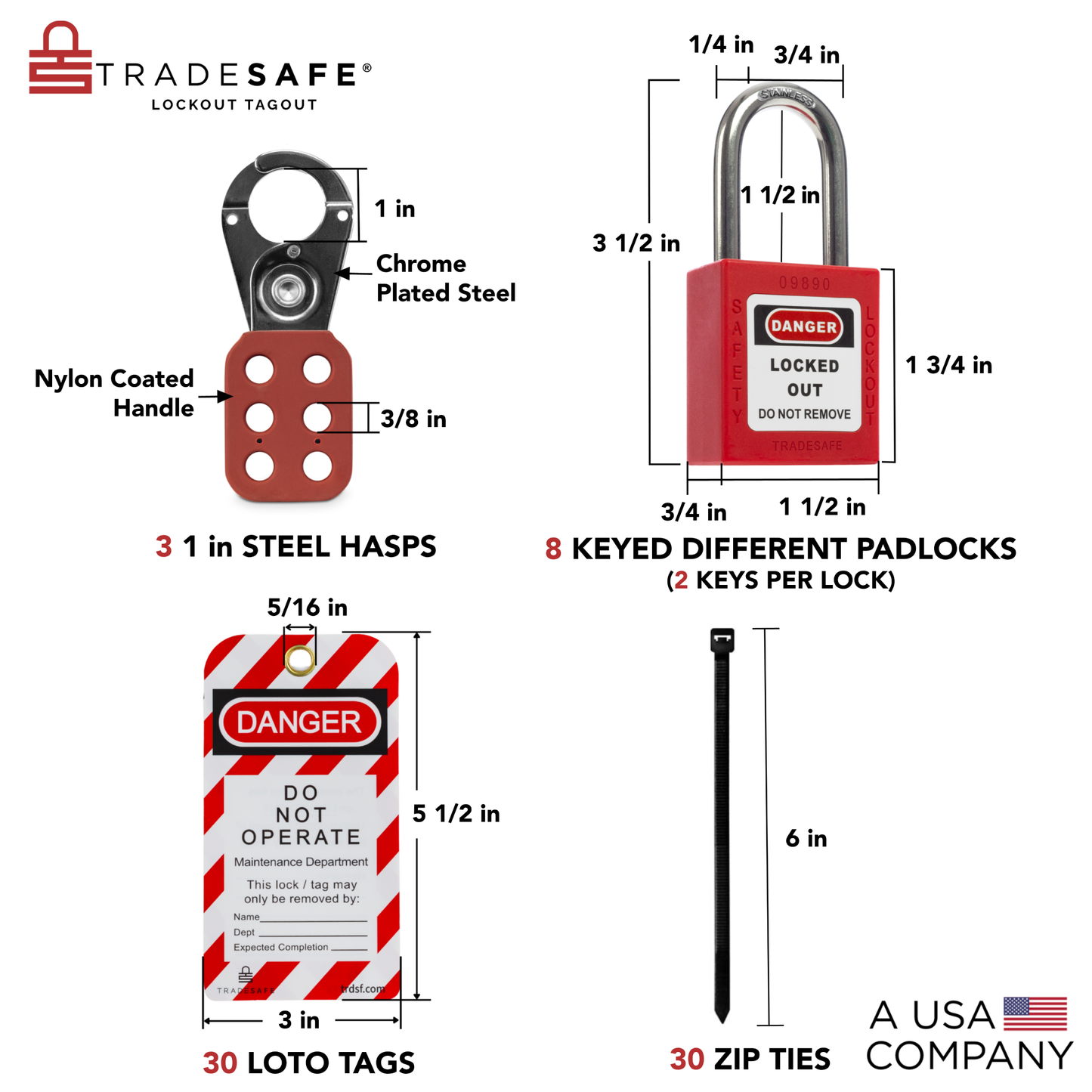 loto tagout station infographics showing the components and dimensions of large station