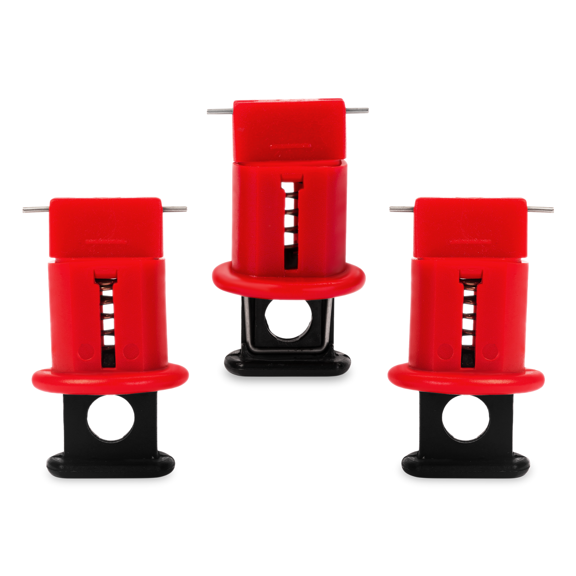 three pin out wide breaker locks grouped together