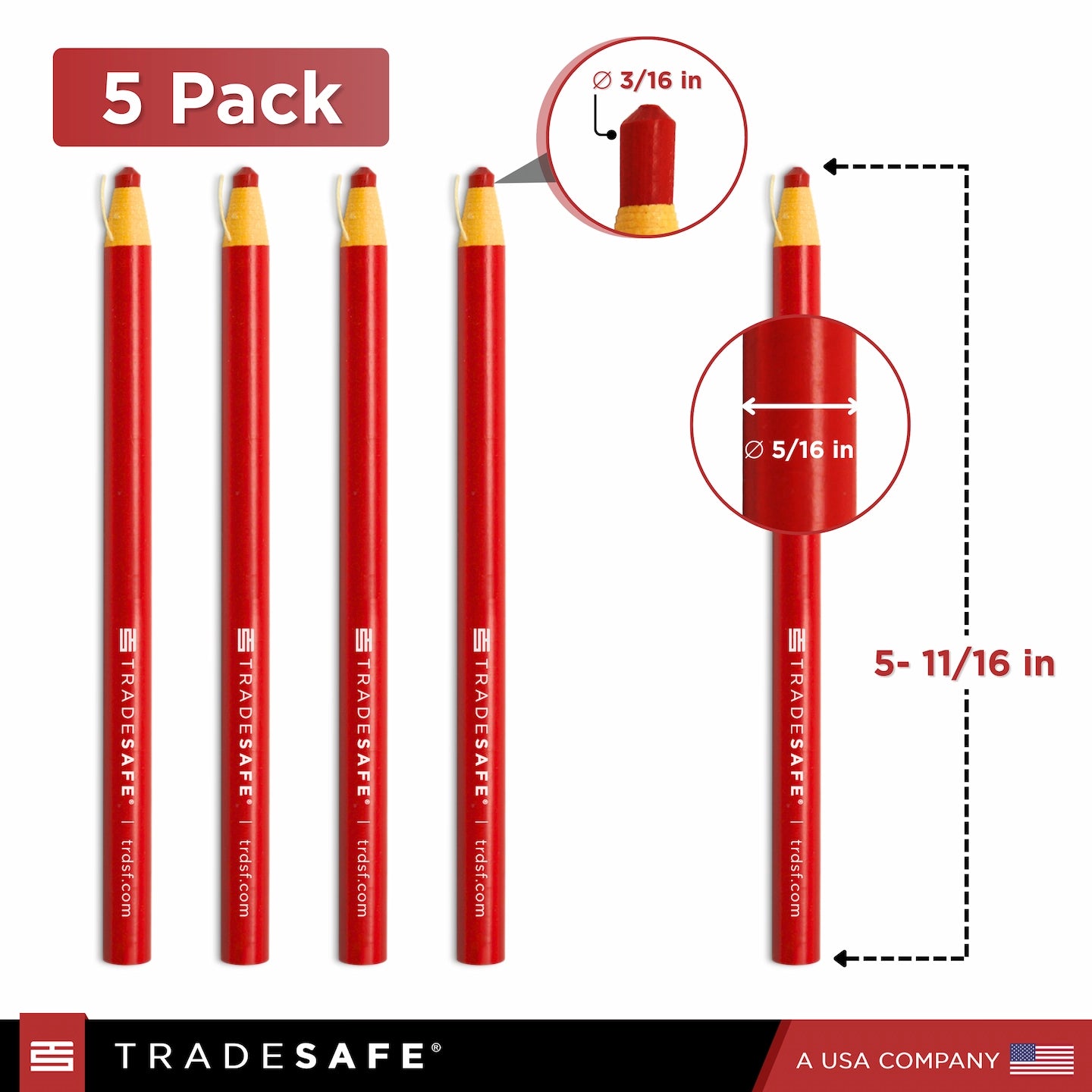 dimension of red pencil marker