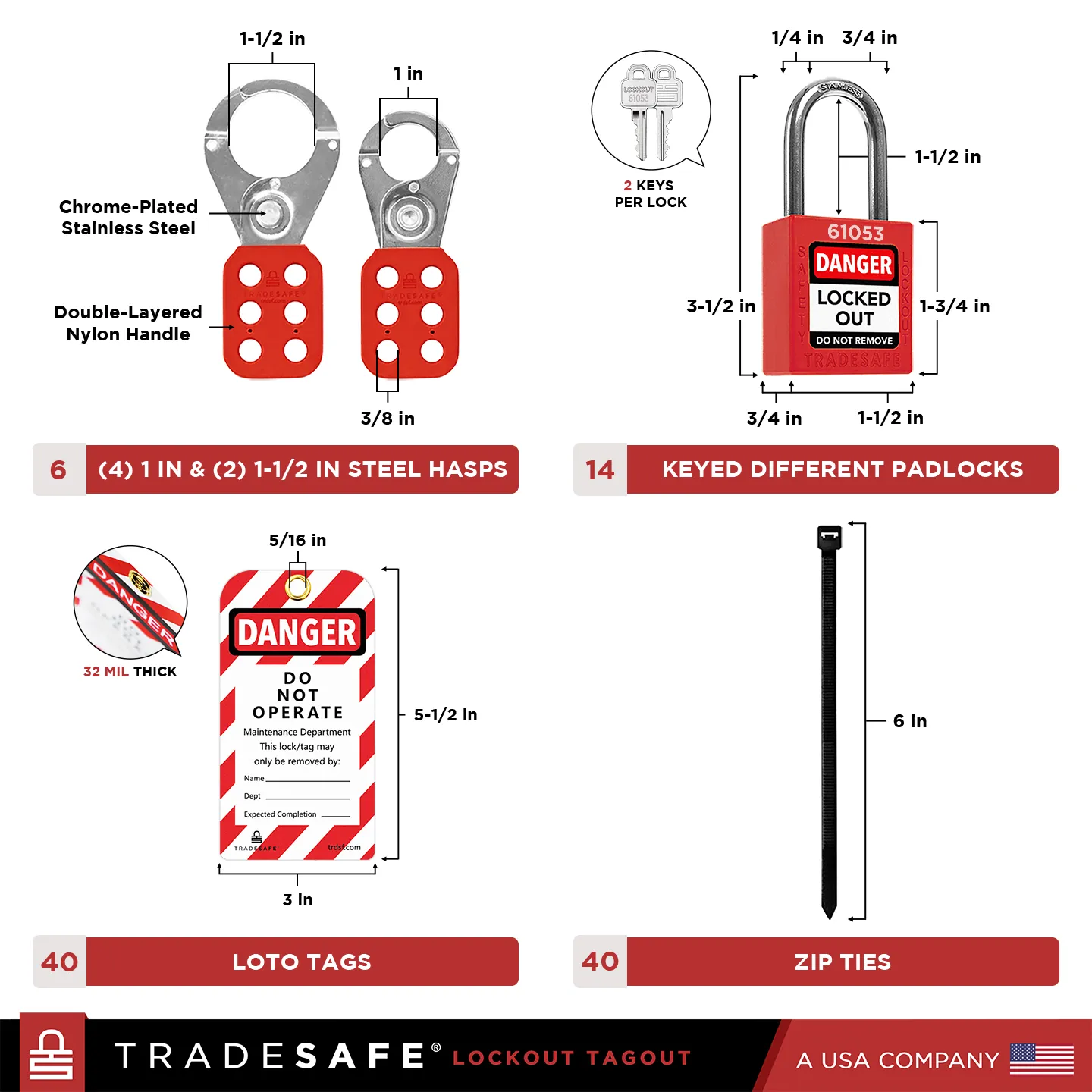 loto tagout station extra large components with product dimensions