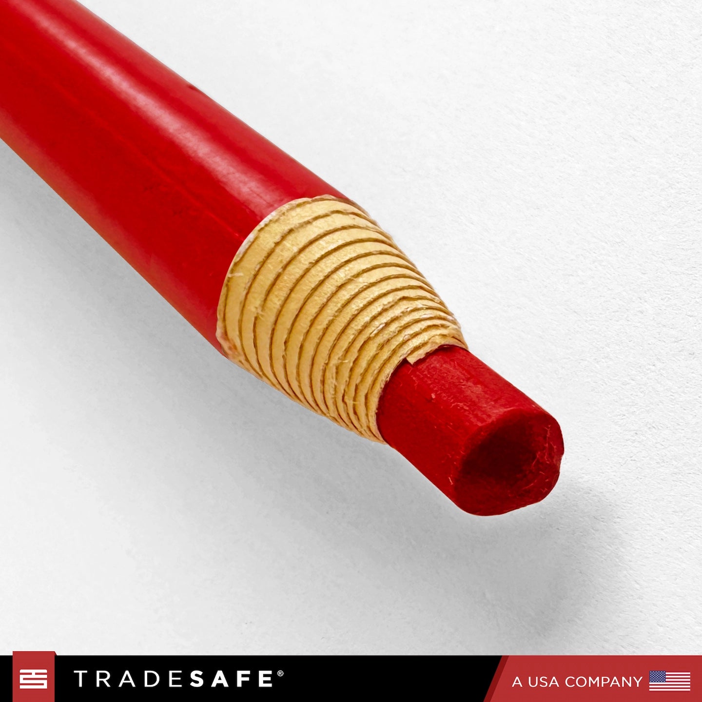 close up of core wax pencil in red color