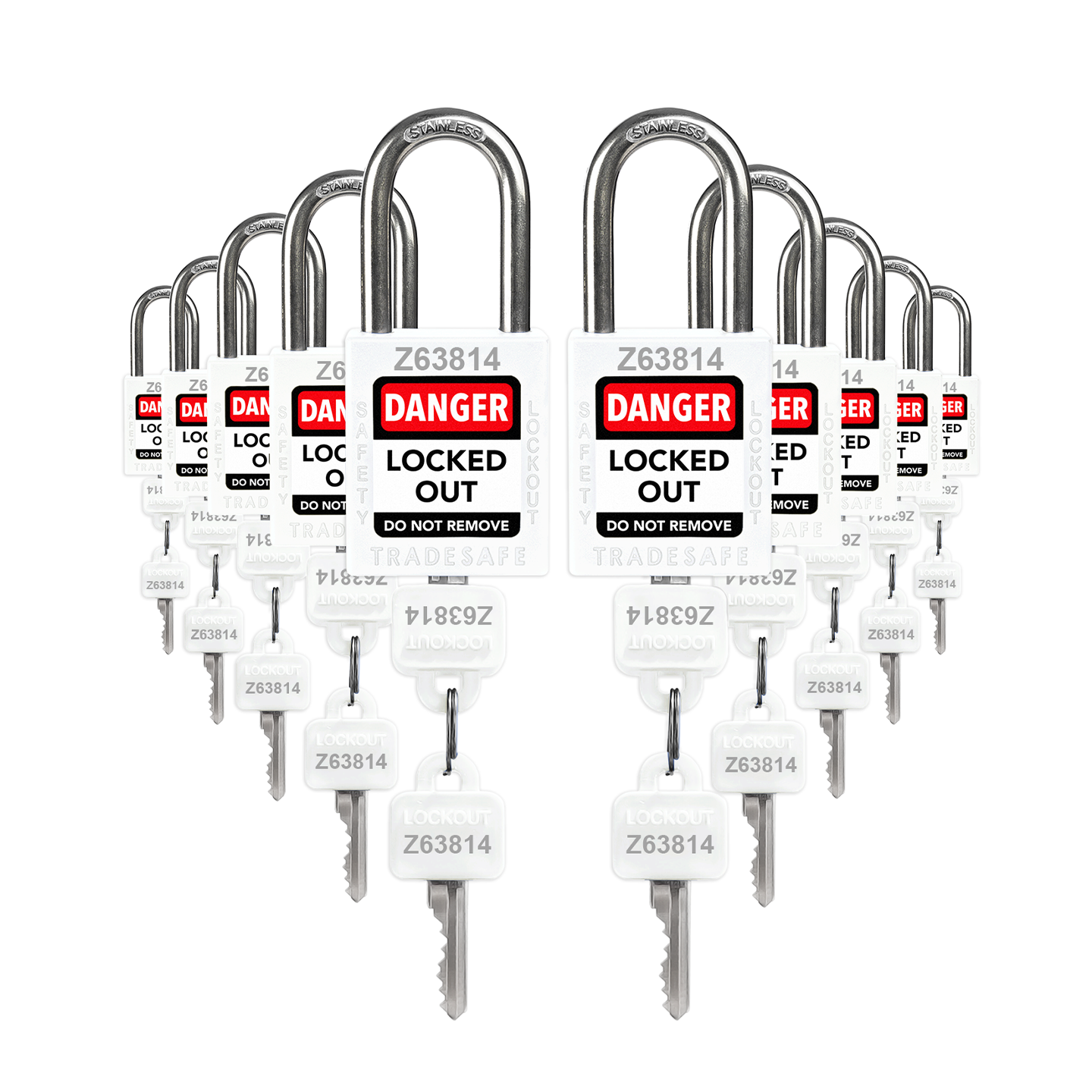 Padlocks keyed shop alike 10 pack