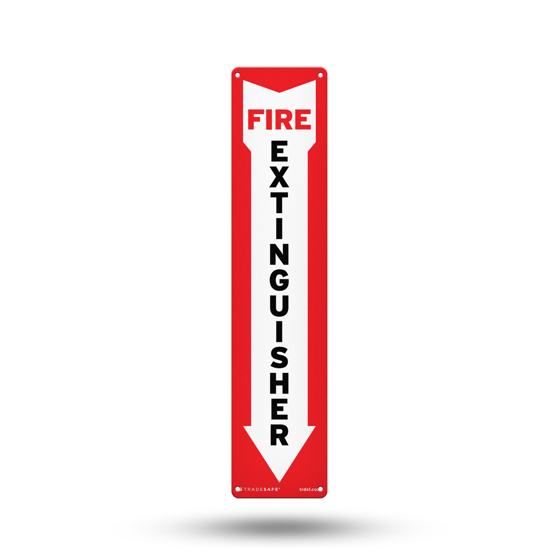 fire extinguisher sign - arrow down