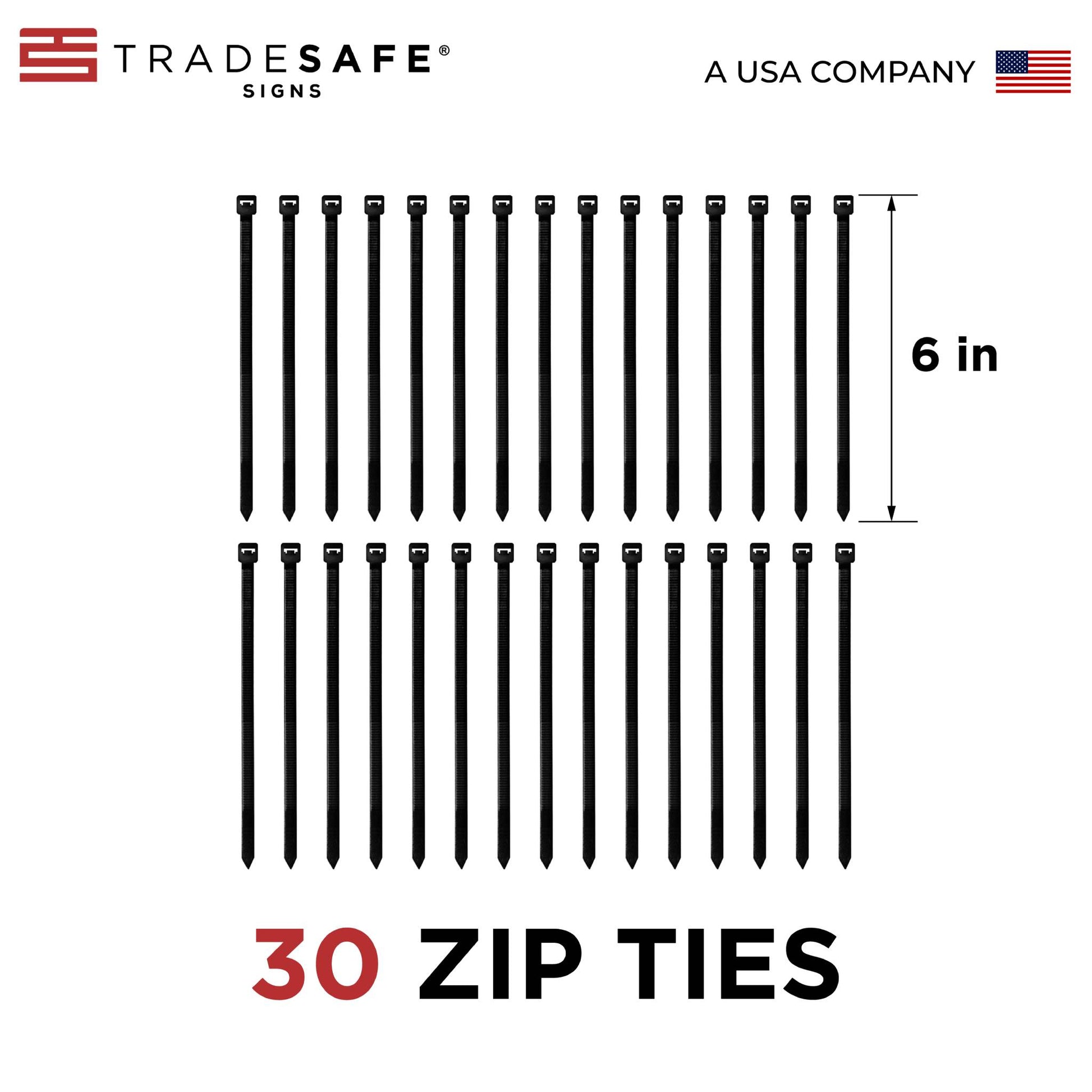 bilingual safety inspection tags with 30 black zip ties