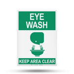 eye wash keep area clear sign