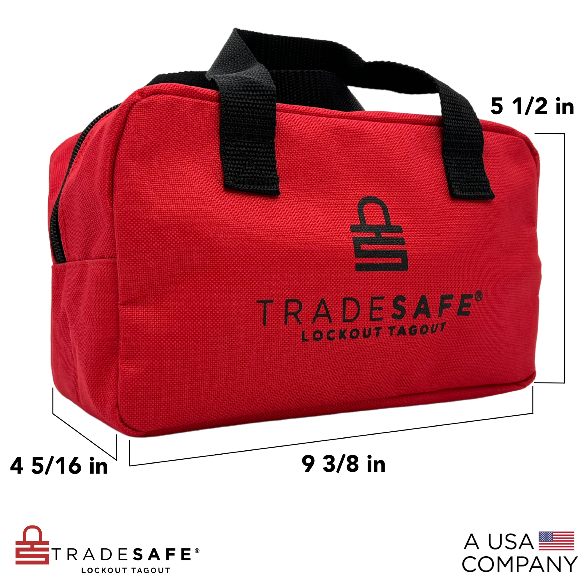 loto kit bag with product measurements