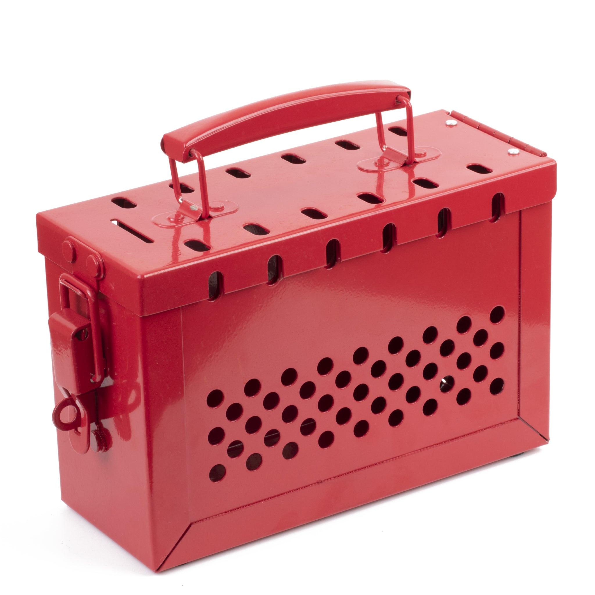 16 Portable Steel Heavy-duty Tool Box 18-Gauge with Metal Latch and Handle  Red