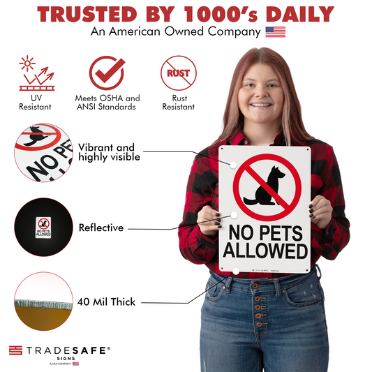 product attributes of no pets allowed sign
