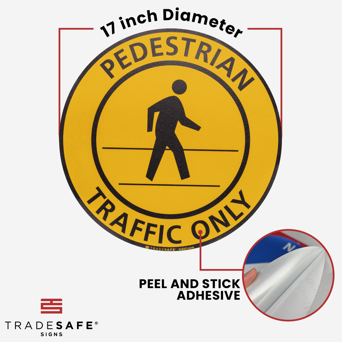dimensions of pedestrian traffic only sign