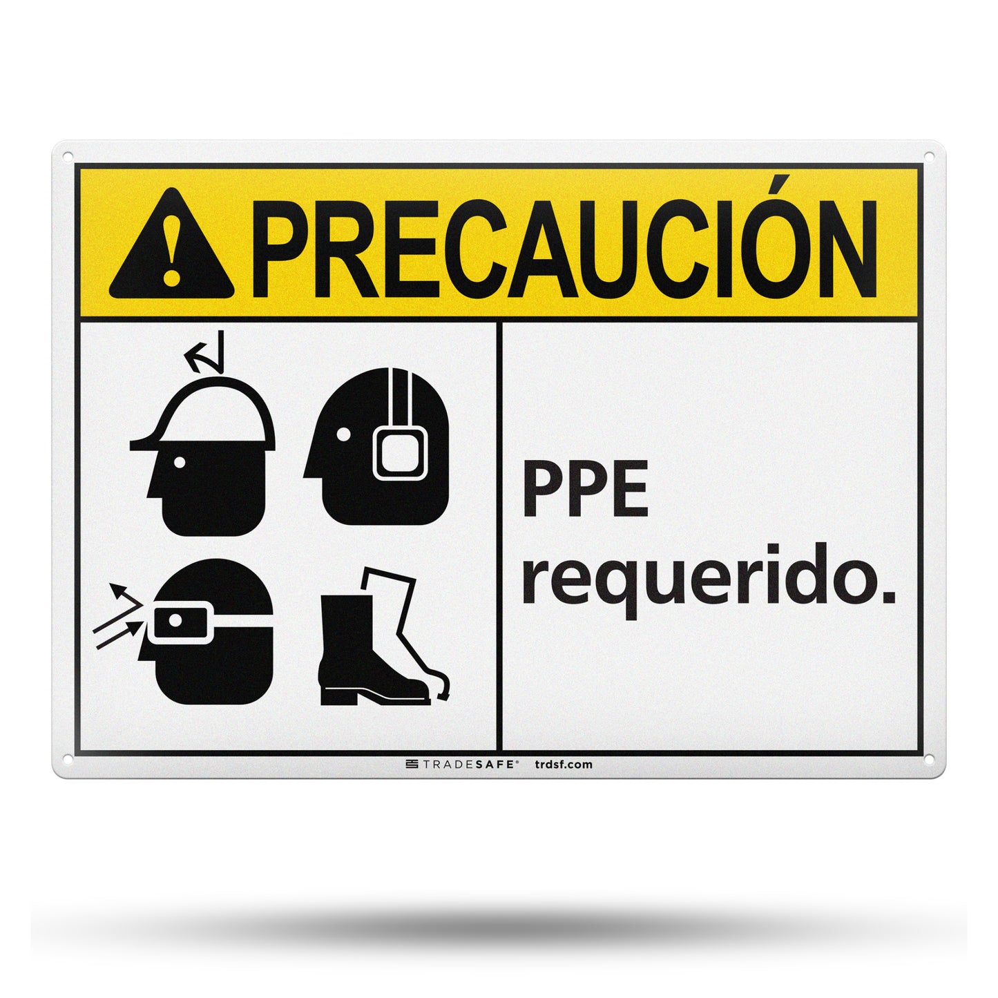 ppe required sign in spanish