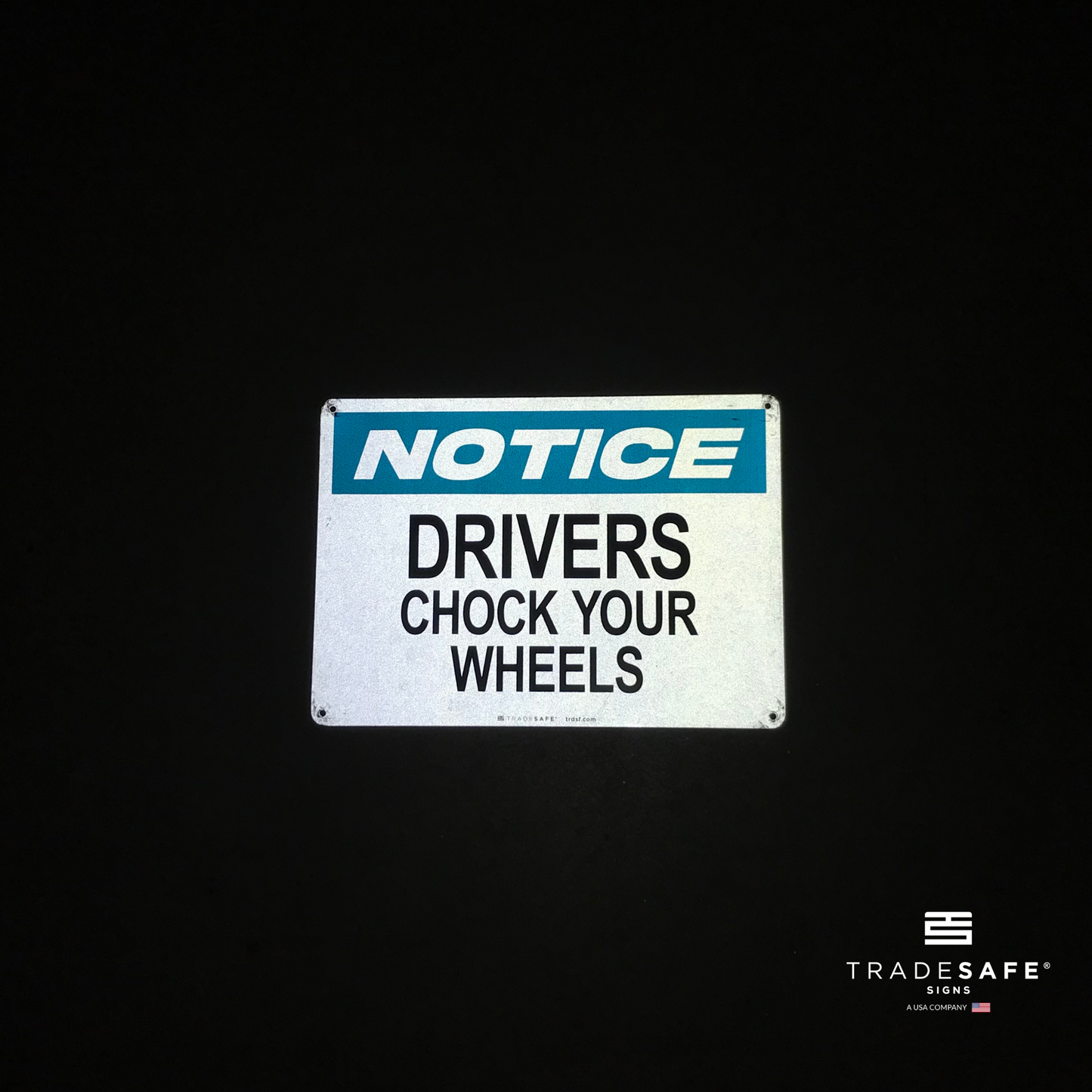 reflective attribute of notice sign on black background