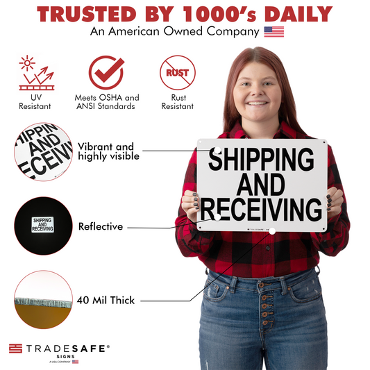 product attributes of shipping and receiving sign