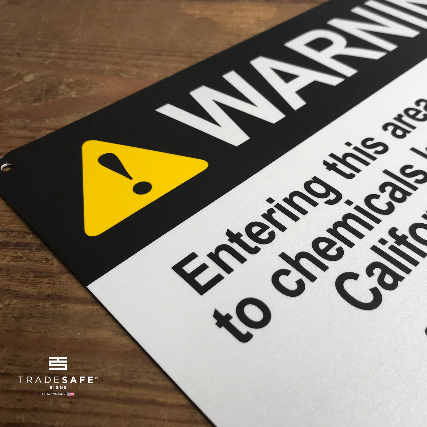 vibrant and highly visible prop 65 sign