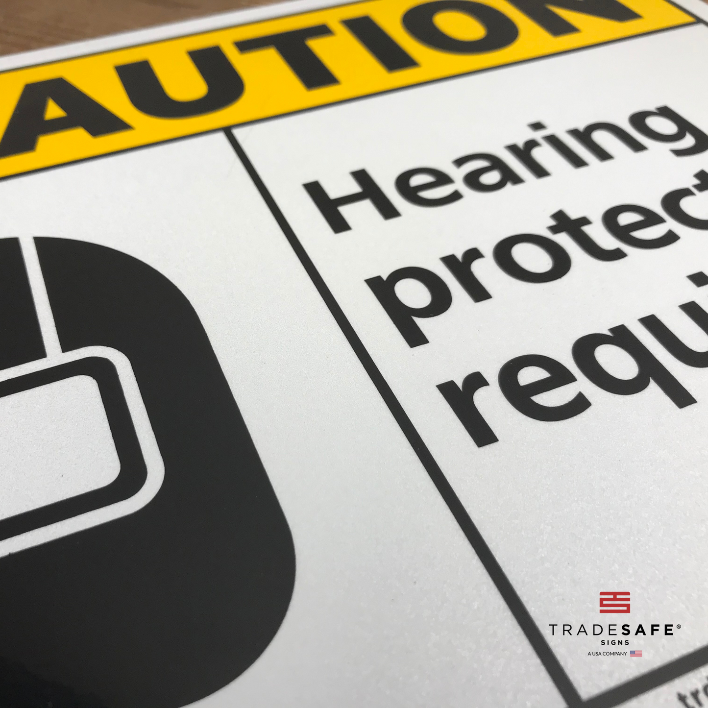vibrant and highly visible PPE sign