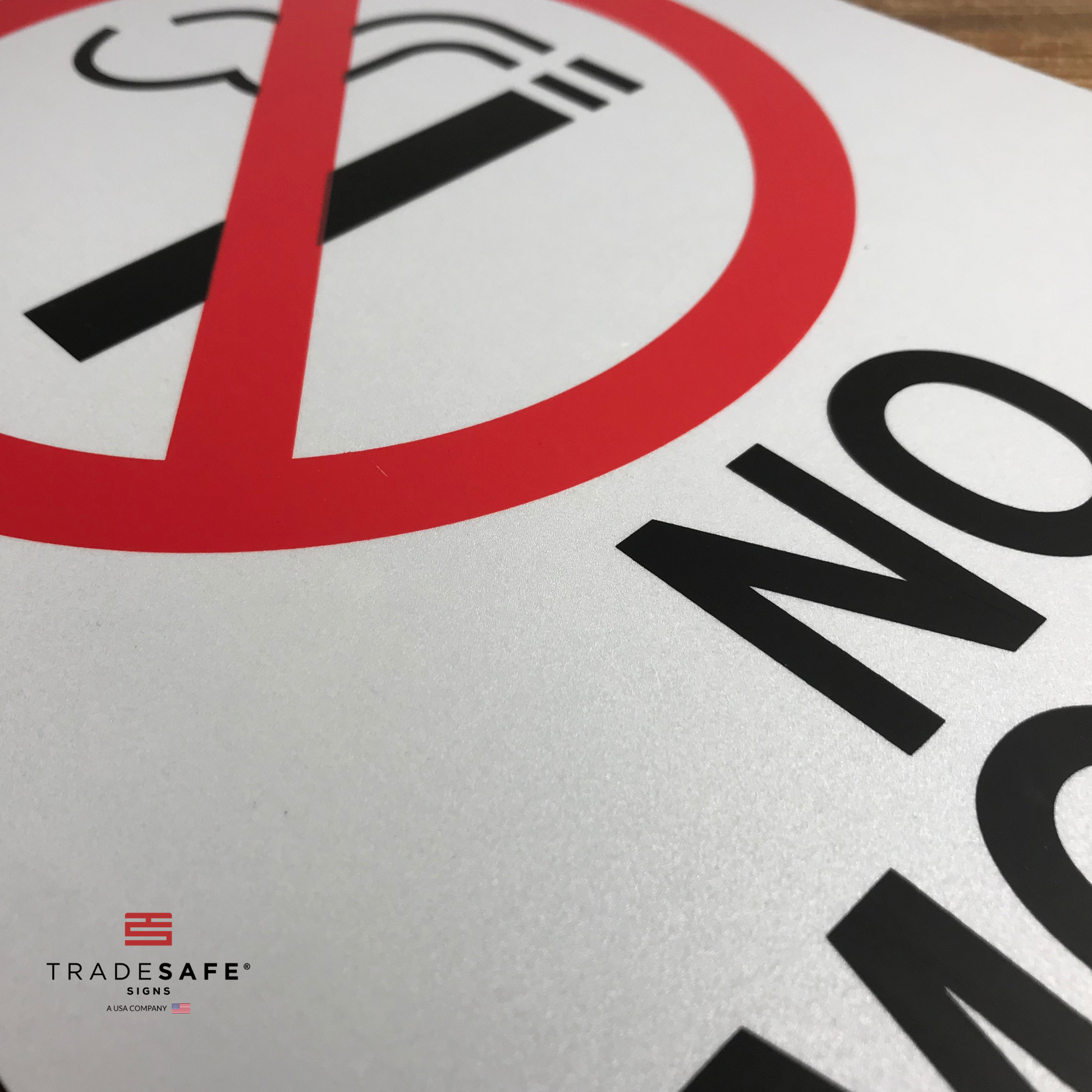 vibrant and highly visible no smoking sign