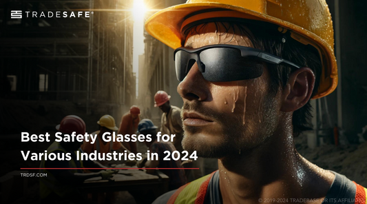 safety glasses worn by construction workers