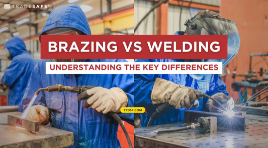 two workers in protective gear performing brazing and welding