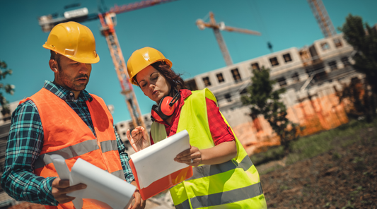 workers with clipboards planning