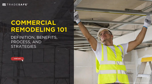 construction worker installing aluminum ceiling frame