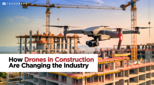 drone surveying a construction site