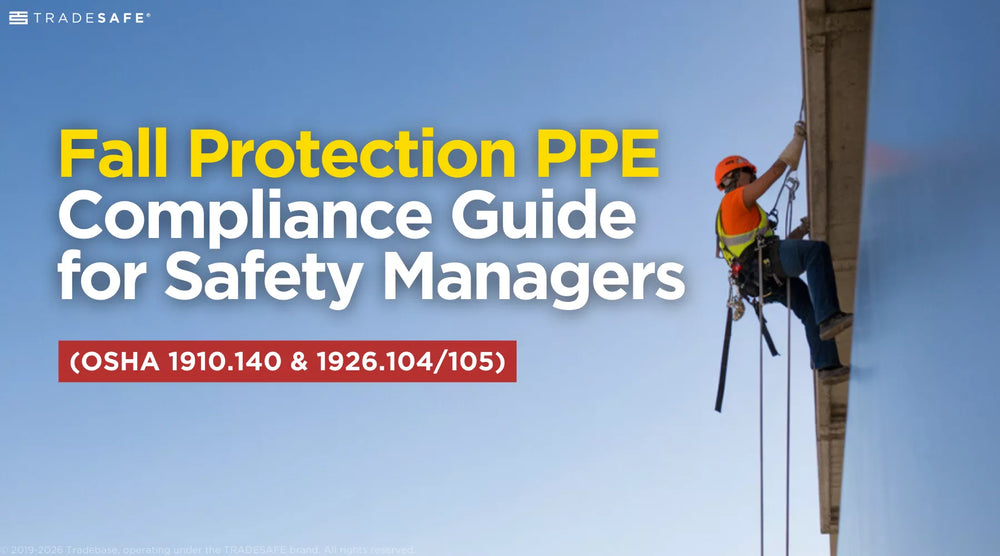 worker suspended in a safety harness
