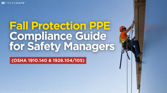 worker suspended in a safety harness