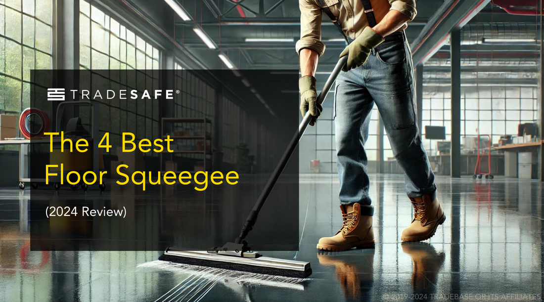 indoor concrete cleaning using floor squeegee