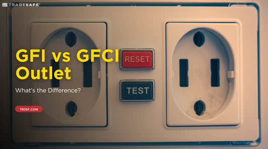 GFCI outlet with a red 'Reset' button above a black 'Test' button between two plug slots