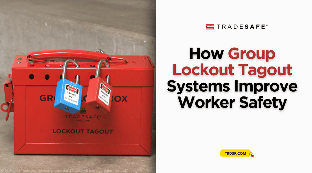 Group lockout tagout system with lockout box and safety padlocks for worker protection