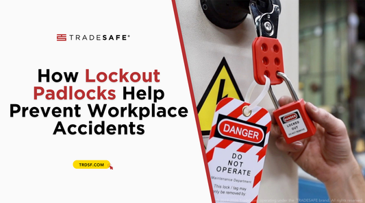Lockout tagout padlock and danger tag used to help prevent workplace accidents during equipment maintenance
