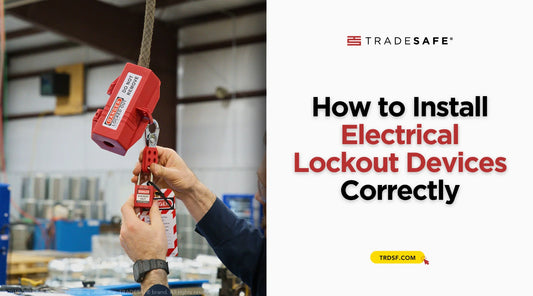 Electrical lockout device installation for hazardous energy control during equipment maintenance