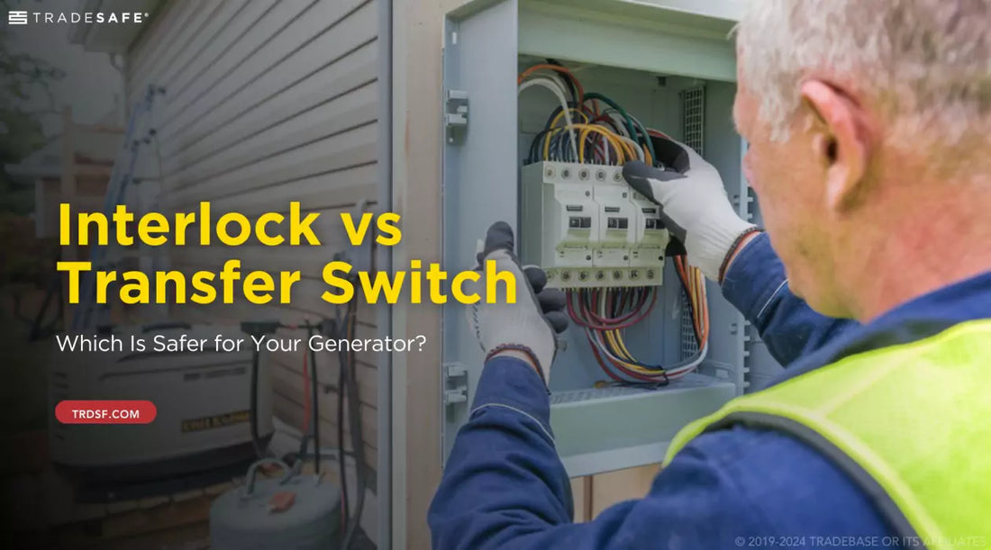 Electrician installing a transfer switch