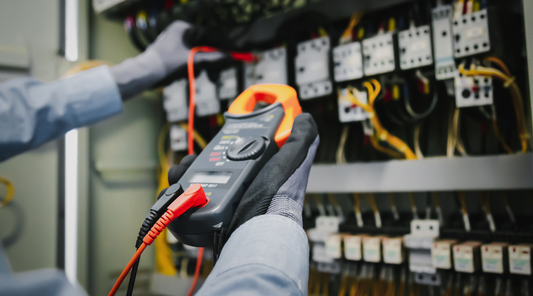 digital clamp meter and electrical wires