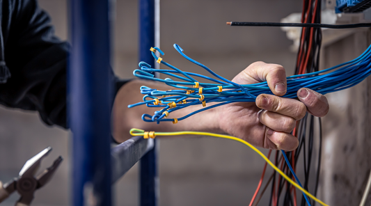 man working with electrical wires