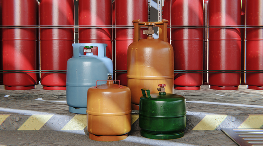 a variety of flammable liquid cans