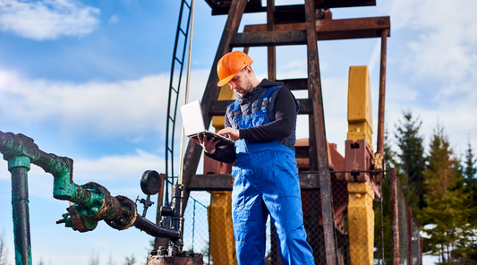 industrial worker in an oil purification site