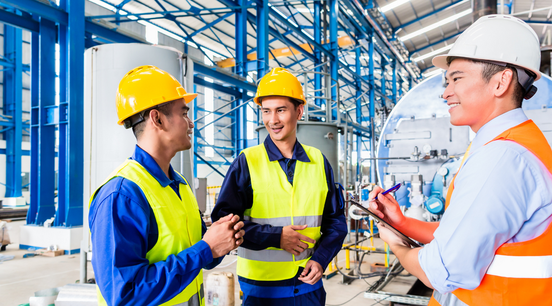 OSHA inspection in an industrial workplace with authorized employees