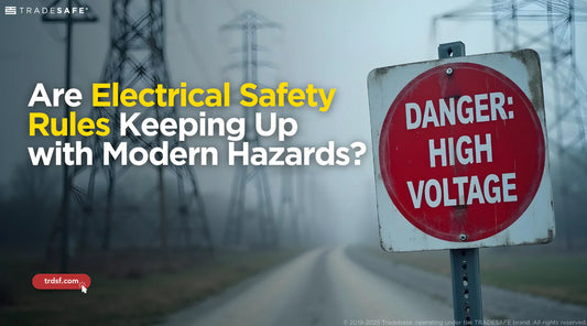 power lines and high voltage warning sign