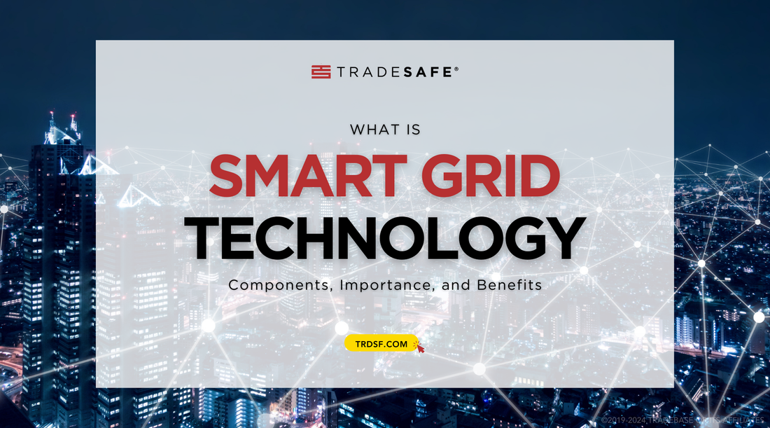 interconnected grid points representing smart grid technology