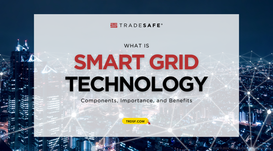 interconnected grid points representing smart grid technology