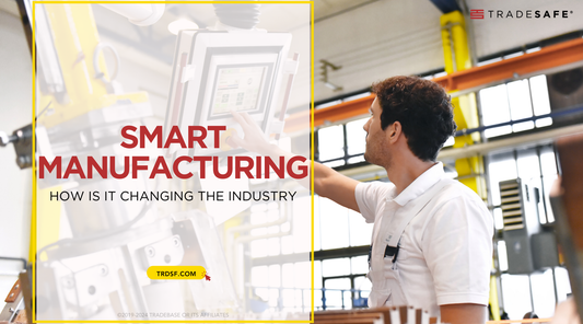 worker inspecting smart manufacturing technology in a factory